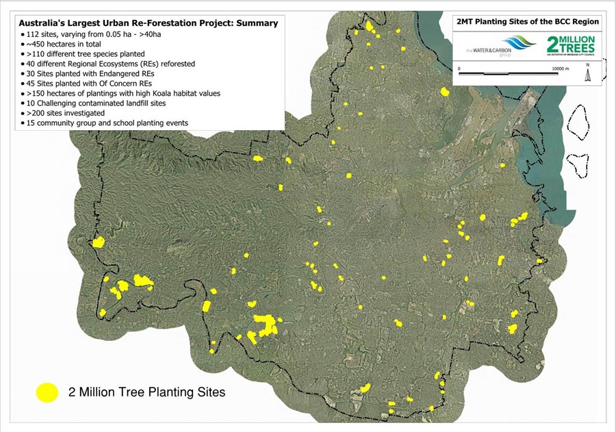 2MT planting sites throughout SEQ